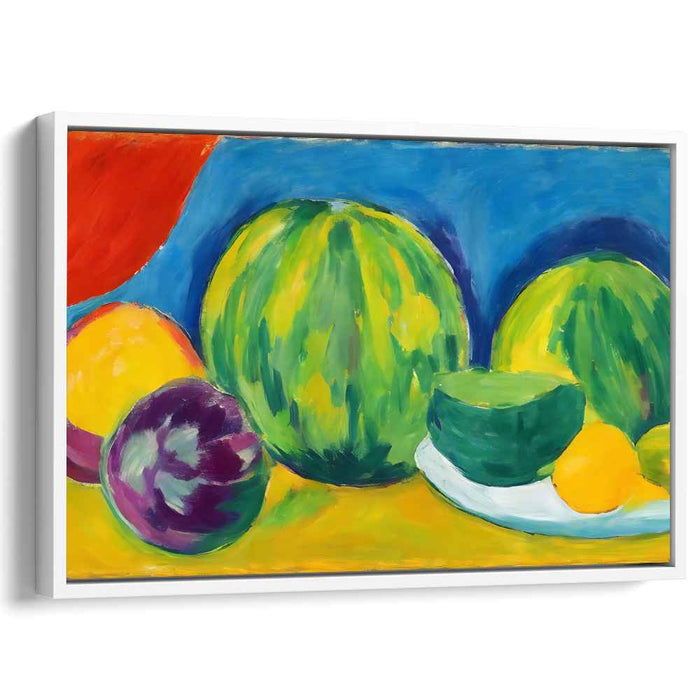 Summer Harvest: Vibrant Watermelon and Citrus Still Life Canvas Art