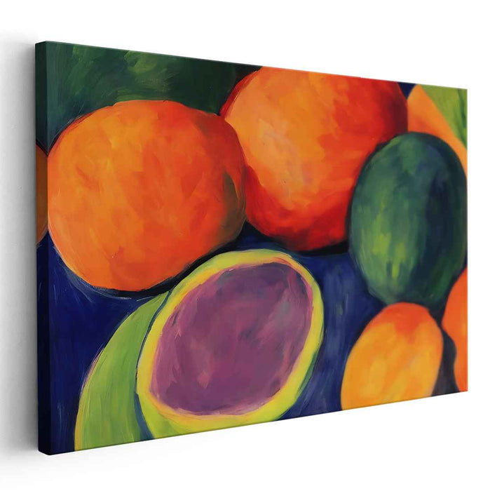 Tropical Orchard Fusion: Luscious Fruit Medley Canvas Art Print