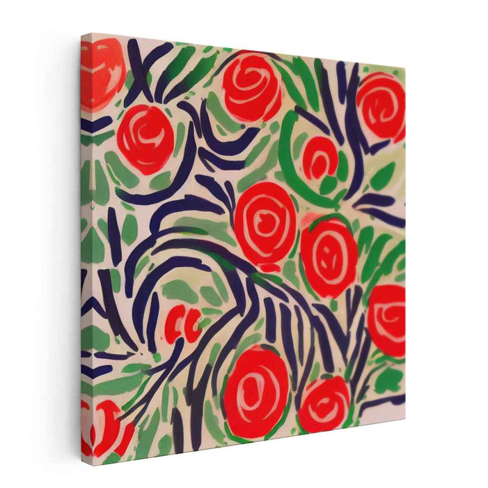 Floral Bliss Euphoria: Vivid Floral Abstract Canvas Art Print