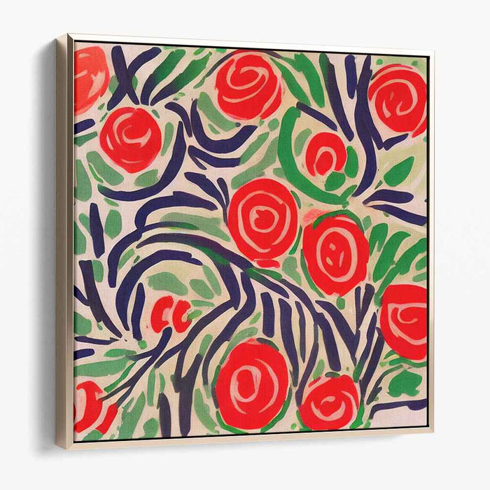 Floral Bliss Euphoria: Vivid Floral Abstract Canvas Art Print