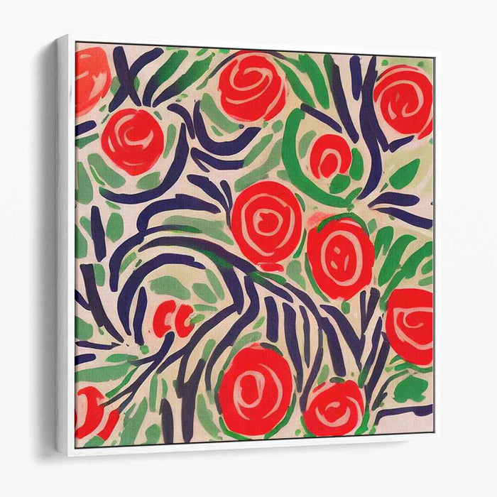 Floral Bliss Euphoria: Vivid Floral Abstract Canvas Art Print