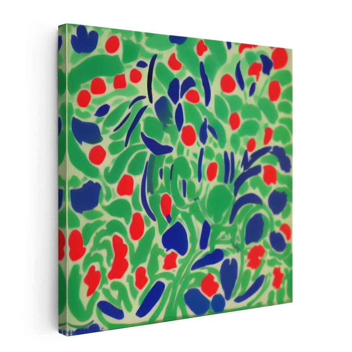 Emerald Blossom: Abstract Expressionist Canvas Art with Vivid Colors