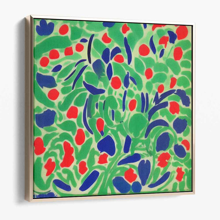 Emerald Blossom: Abstract Expressionist Canvas Art with Vivid Colors