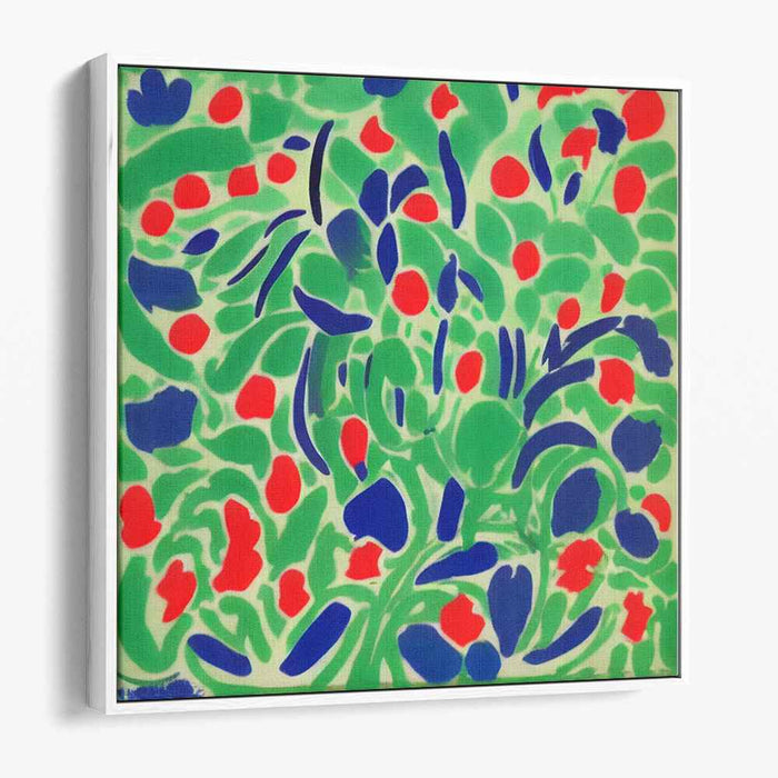 Emerald Blossom: Abstract Expressionist Canvas Art with Vivid Colors