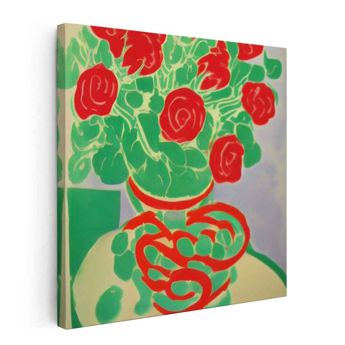 Roses in Rebellion: Pop Art Red Roses Canvas Print