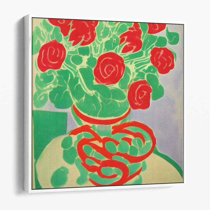 Roses in Rebellion: Pop Art Red Roses Canvas Print
