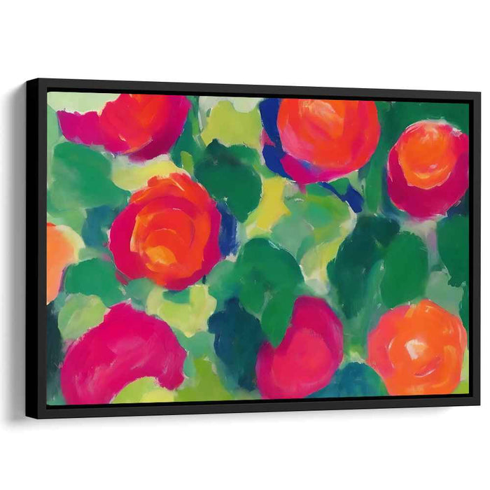 Ethereal Blossom Cascade: Vibrant Floral Garden Canvas Art Print