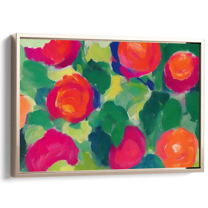 Ethereal Blossom Cascade: Vibrant Floral Garden Canvas Art Print