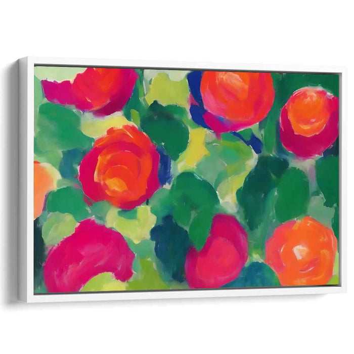 Ethereal Blossom Cascade: Vibrant Floral Garden Canvas Art Print