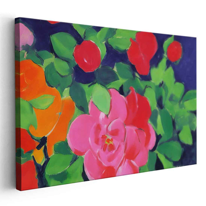 Floral Crescendo Fantasy: Lush Garden Symphony Canvas Art