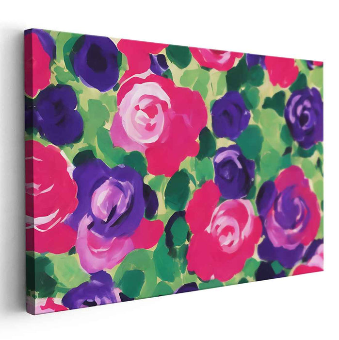 Whispers Amongst Blooms: Lush Garden Inspired Canvas Art