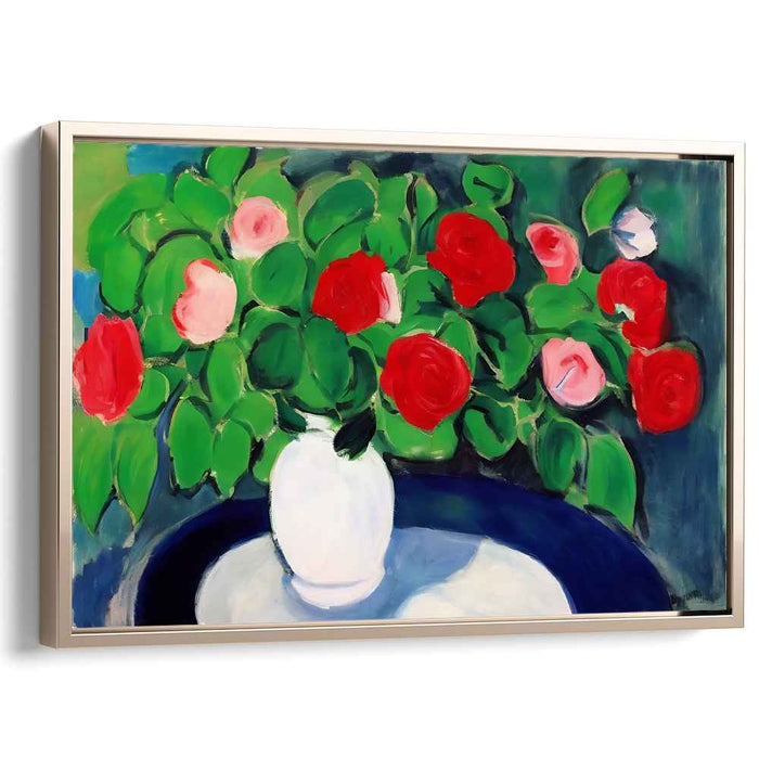 Rose Rhapsody: Expressive Fauvist Rose Bouquet Canvas Art Print