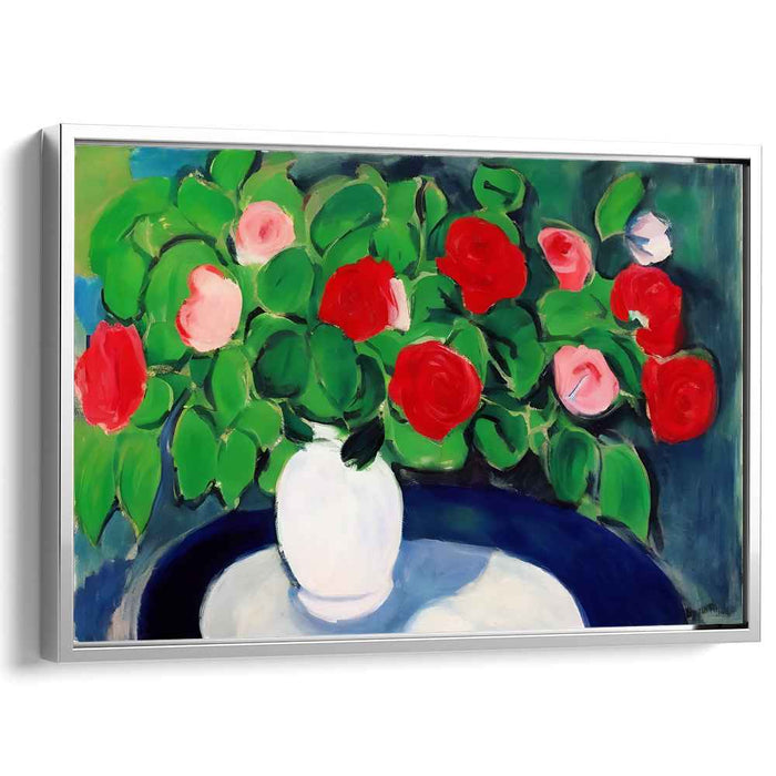 Rose Rhapsody: Expressive Fauvist Rose Bouquet Canvas Art Print