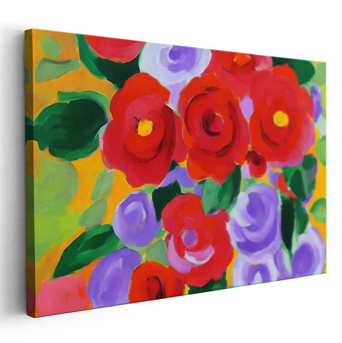 Blossoms Bursting with Color: Vibrant Floral Canvas Art Print