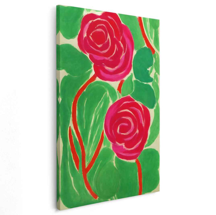 Floral Tapestry Retreat: Lush Rose Garden Canvas Art