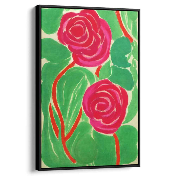Floral Tapestry Retreat: Lush Rose Garden Canvas Art
