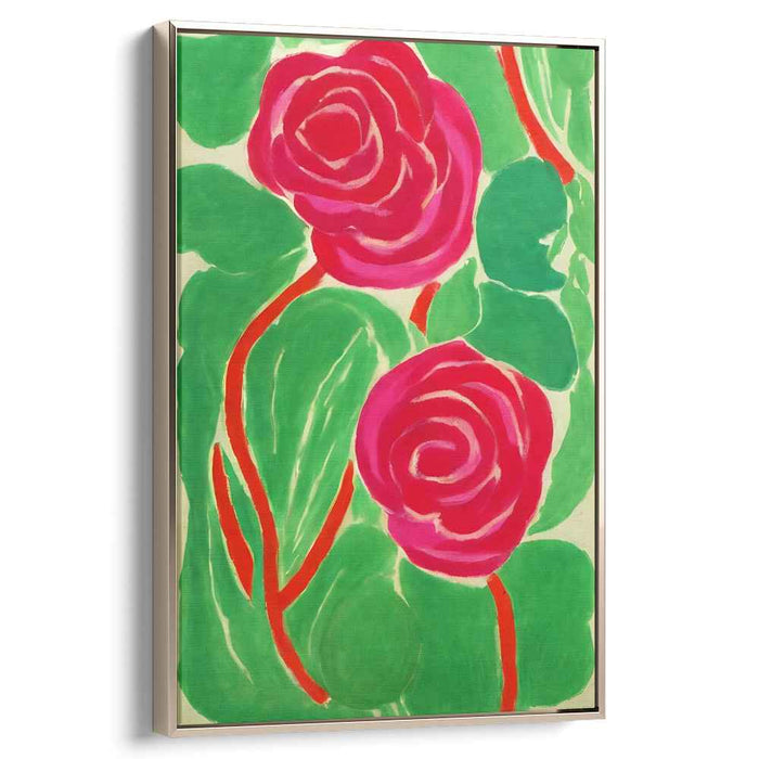Floral Tapestry Retreat: Lush Rose Garden Canvas Art