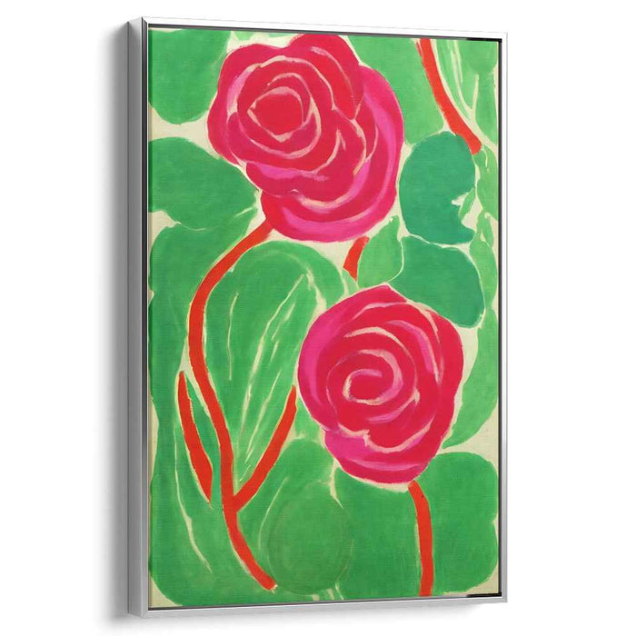 Floral Tapestry Retreat: Lush Rose Garden Canvas Art