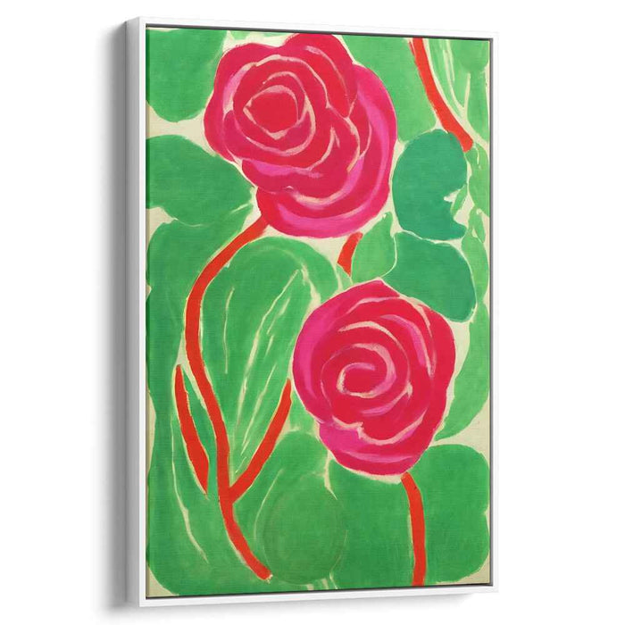 Floral Tapestry Retreat: Lush Rose Garden Canvas Art