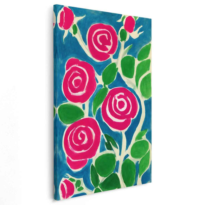 Wild Blooms Dance & Sing: Fauvist Rose Garden Canvas Art Print