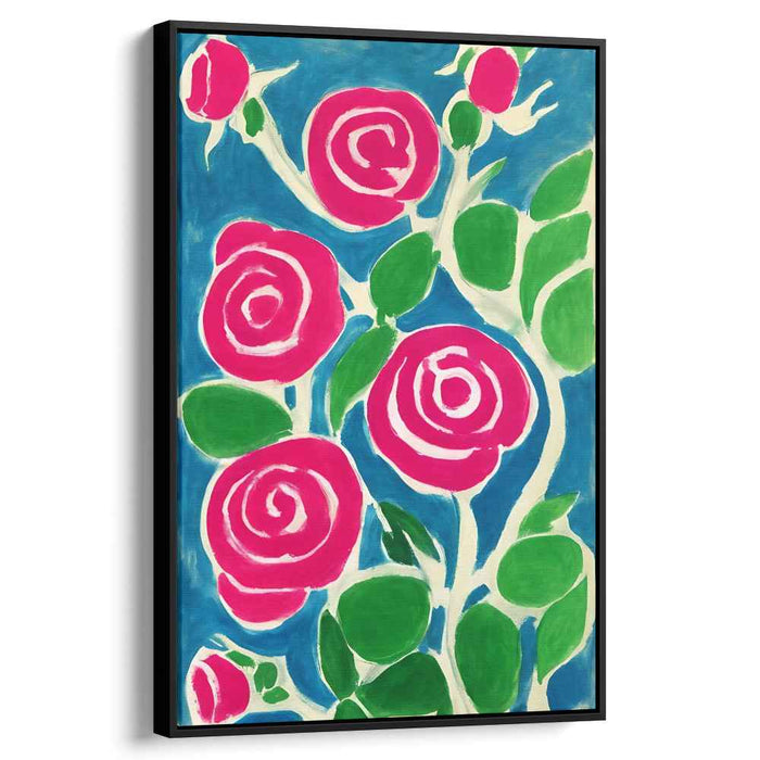 Wild Blooms Dance & Sing: Fauvist Rose Garden Canvas Art Print