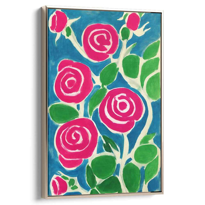 Wild Blooms Dance & Sing: Fauvist Rose Garden Canvas Art Print