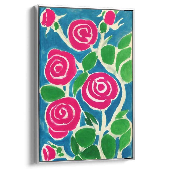 Wild Blooms Dance & Sing: Fauvist Rose Garden Canvas Art Print