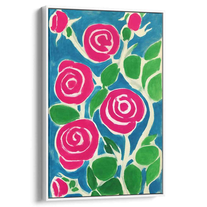 Wild Blooms Dance & Sing: Fauvist Rose Garden Canvas Art Print