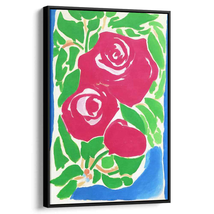 Crimson Petal Embrace: Bold Red Roses on Canvas