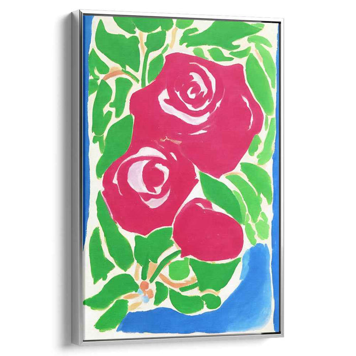 Crimson Petal Embrace: Bold Red Roses on Canvas