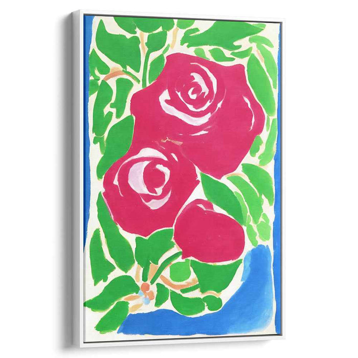 Crimson Petal Embrace: Bold Red Roses on Canvas