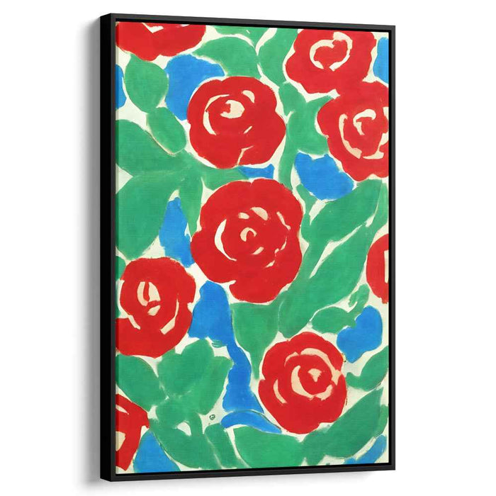 Crimson Petal Tapestry: Bold Red Roses Canvas Art Print