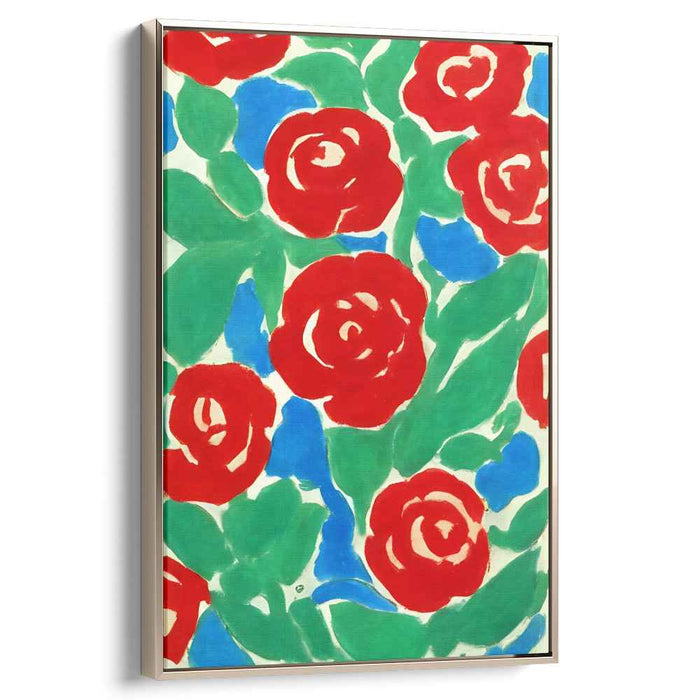 Crimson Petal Tapestry: Bold Red Roses Canvas Art Print