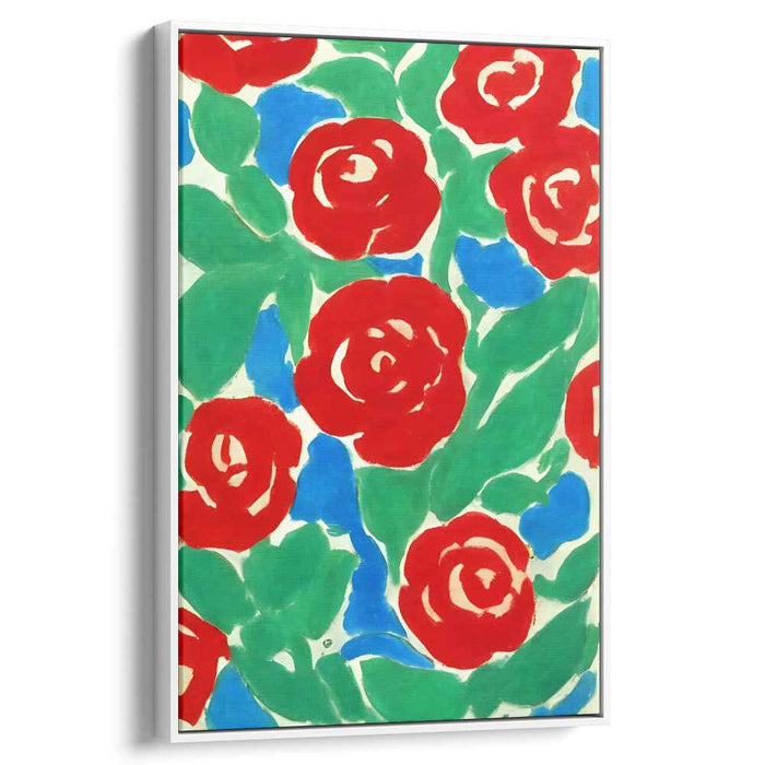 Crimson Petal Tapestry: Bold Red Roses Canvas Art Print