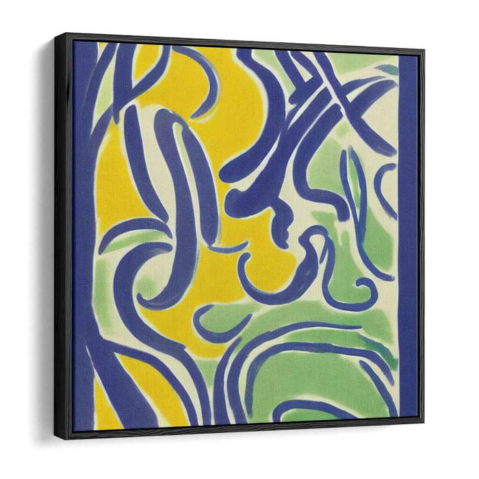 Whispers in the Sunlight: Abstract Expressionist Yellow and Blue Canvas Art Print