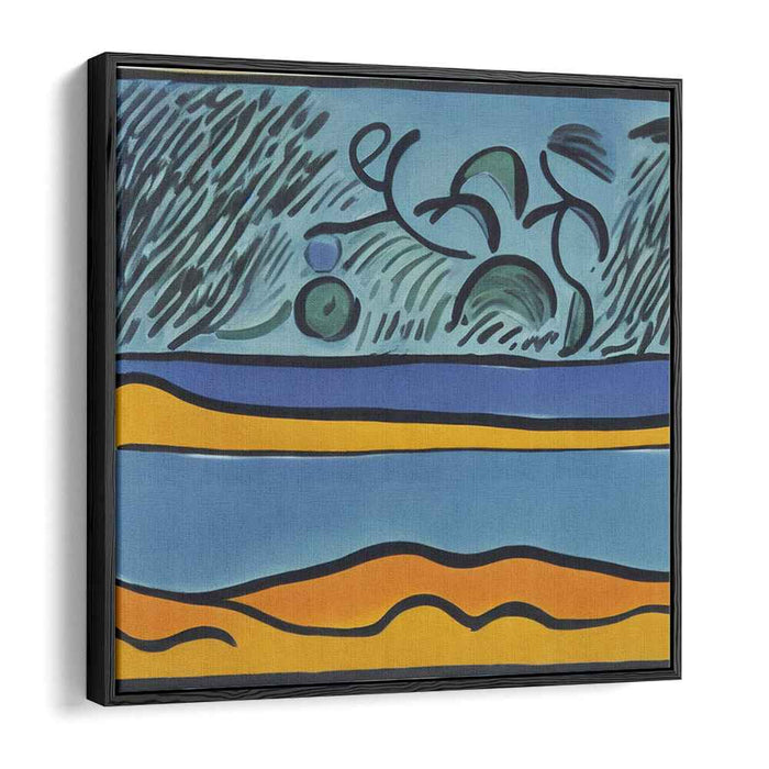 Aqua Emotion: Abstract Expressionist Ocean and Shoreline Canvas Art Print