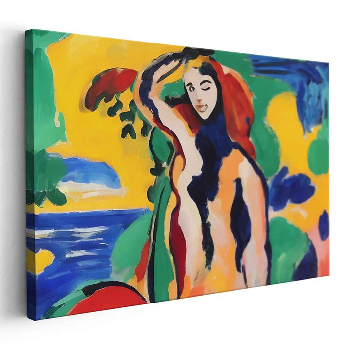 Radiant Laughter Portrayal: Modern Expressionist Portrait of a Joyful Woman