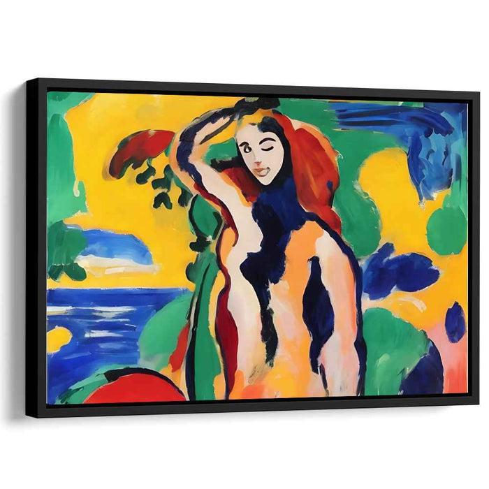 Radiant Laughter Portrayal: Modern Expressionist Portrait of a Joyful Woman