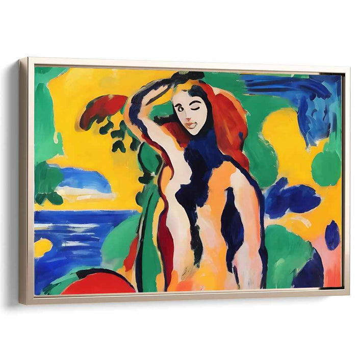 Radiant Laughter Portrayal: Modern Expressionist Portrait of a Joyful Woman