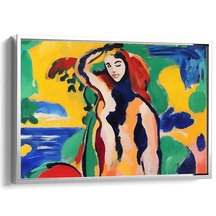 Radiant Laughter Portrayal: Modern Expressionist Portrait of a Joyful Woman