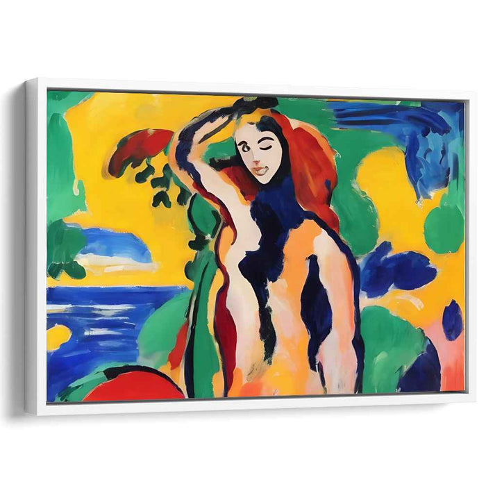 Radiant Laughter Portrayal: Modern Expressionist Portrait of a Joyful Woman