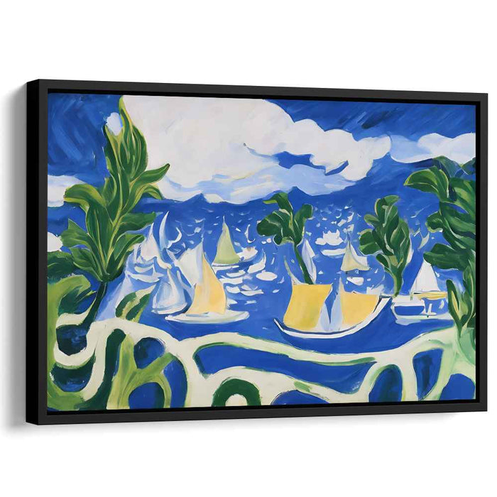 Azure Sails: Nautical Bliss in Fauvist Style Canvas Art
