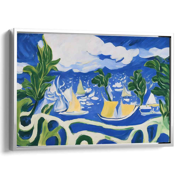 Azure Sails: Nautical Bliss in Fauvist Style Canvas Art