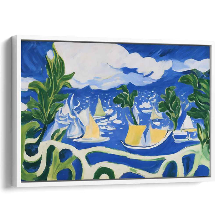 Azure Sails: Nautical Bliss in Fauvist Style Canvas Art
