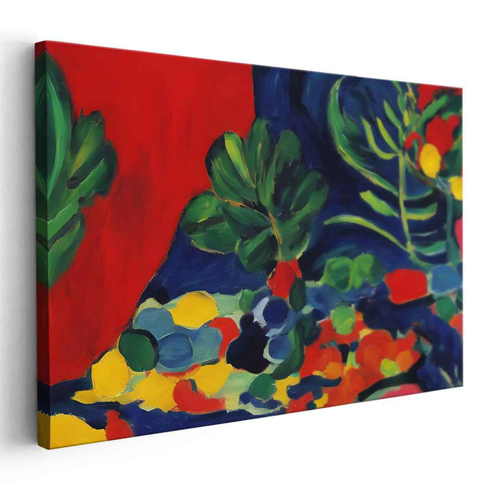 Vibrant Foliage and Fruits: Fauvist Still Life Canvas Art