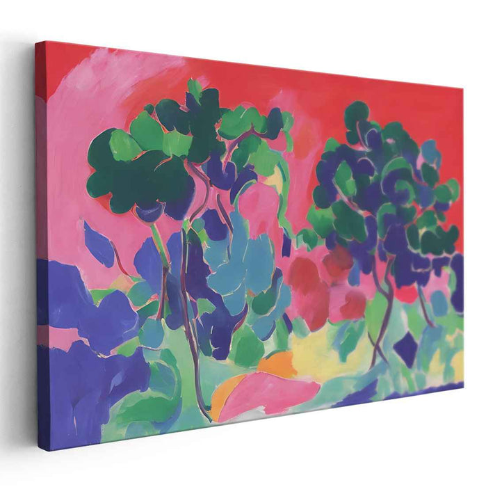 Chromatic Heights: Abstract Expressionist Landscape with Bold Hues