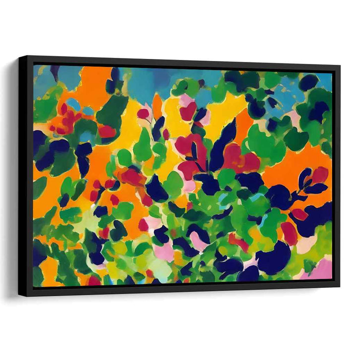 Radiant Garden: Abstract Expressionist Floral Explosion Canvas Art Print