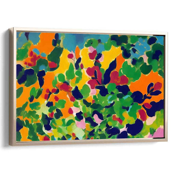 Radiant Garden: Abstract Expressionist Floral Explosion Canvas Art Print