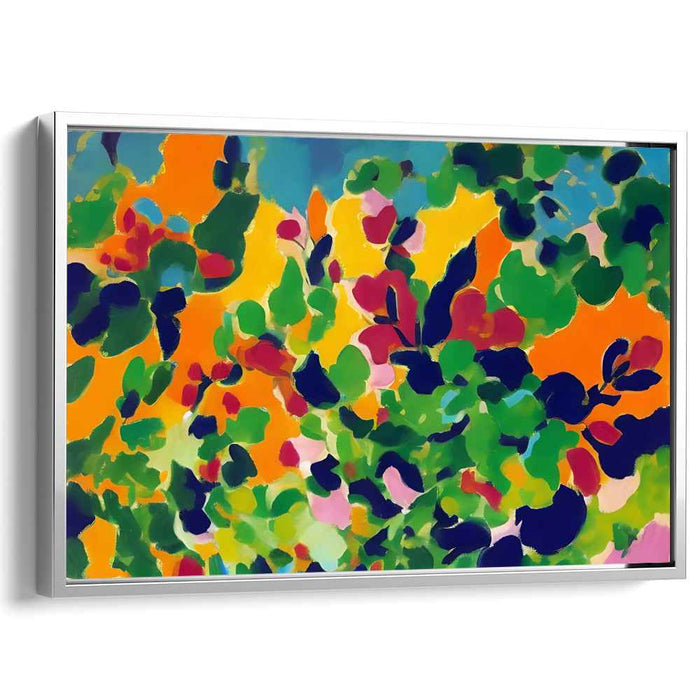 Radiant Garden: Abstract Expressionist Floral Explosion Canvas Art Print