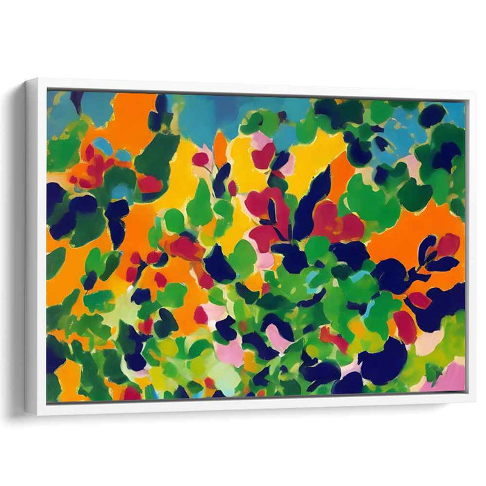 Radiant Garden: Abstract Expressionist Floral Explosion Canvas Art Print